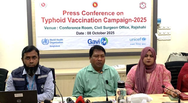 রাজশাহীতে টাইফয়েড টিকার ক্যাম্পেইন ১২ তারিখ